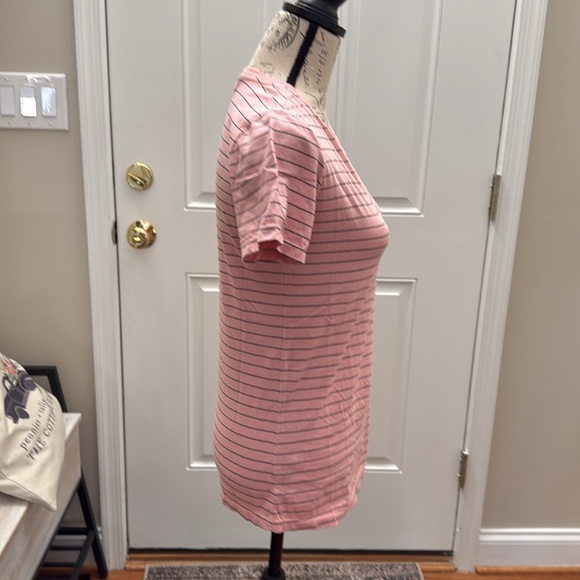 NWT One Teaspoon Embroidered Fitted T pink striped avail in XS, S and M - Picture 5 of 8